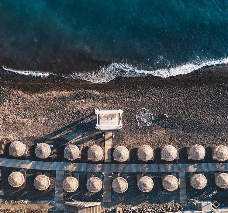 Beach wedding destination Paros island Greece