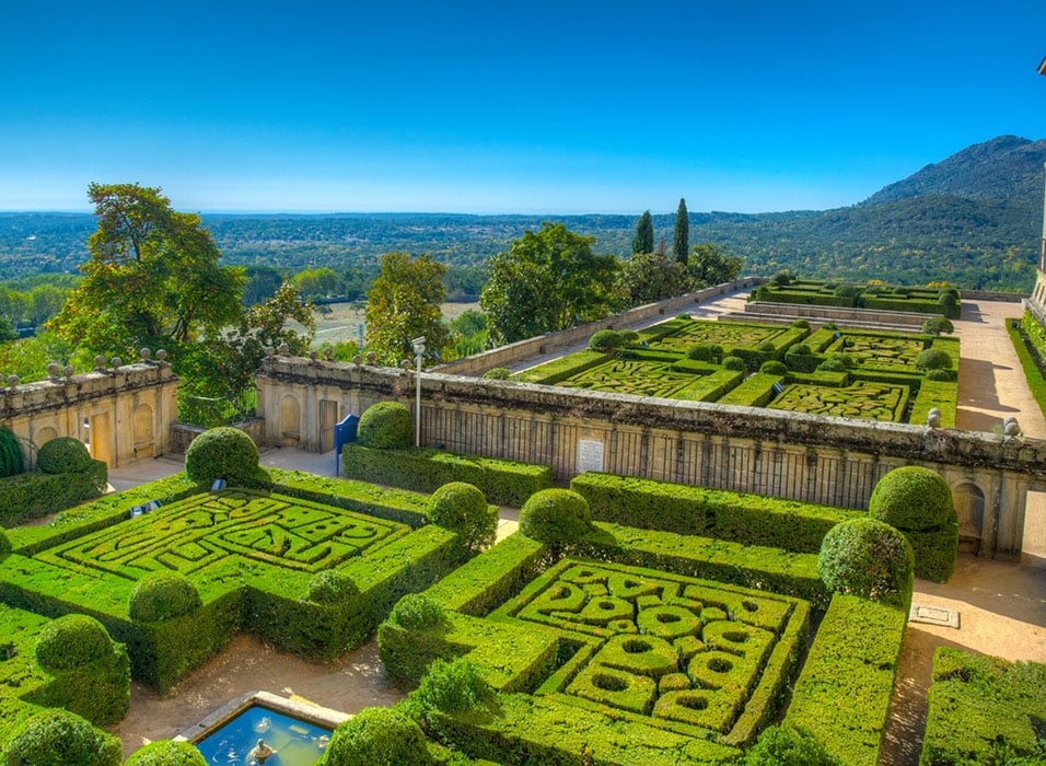 Gardens of the Royal Seat of San Lorenzo de El Escorial near Madrid, Spain sustainable travel